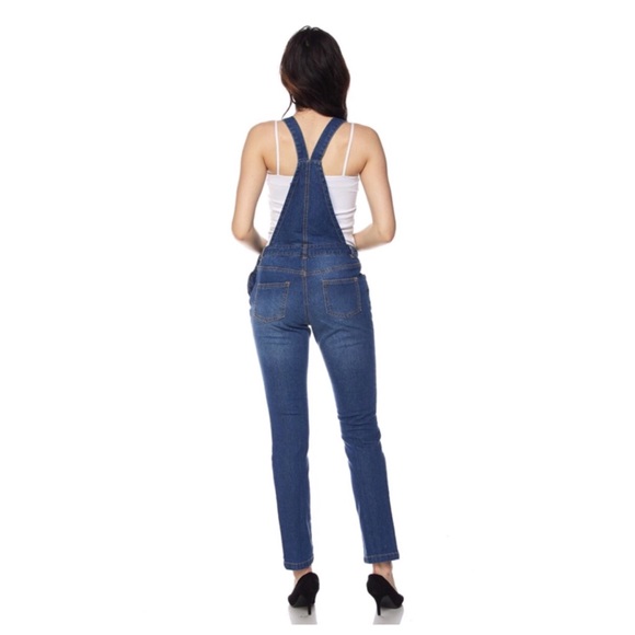 Distressed Denim Overalls - Picture 3 of 5
